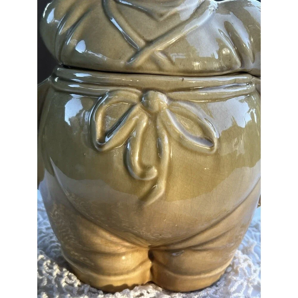 Vintage Red Wing CHEF PIERRE Cookie Jar 1940s Pottery Collectible Hand Painted